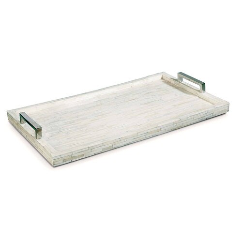 White Bone & Nickel Tray